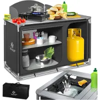 Kesser Campingschrank, Campingküche mit Aluminiumgestell, inkl.Tragetasche , Kocherschrank für Camping , Campingmöbel , Outdoor