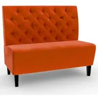 BIG Möbel Gastro Sitzbank Paris | 200 cm breit | Samtstoff in Orange | Chesterfield | Dinerbank