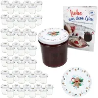 MamboCat 50er Set Sturzglas 350ml Einmachglas + TO-Deckel 82 Candyman eisblau + Heft