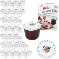 MamboCat 50er Set Sturzglas 230ml Einmachglas + TO-Deckel 82 Candyman eisblau + Heft