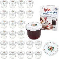 MamboCat 25er Set Sturzglas 230ml Einmachglas + TO-Deckel 82 Candyman eisblau + Heft