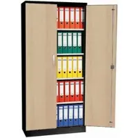 Proregal Aktenschrank Beetle | HxBxT 195x92x42 cm | Schwarz-Ahorn