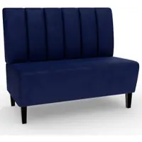 BIG Möbel Gastro Sitzbank Paris | 140 cm breit | Samtstoff in Blau | Vertikal | Dinerbank