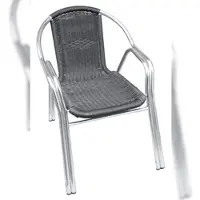 Metro Professional Bistrostuhl stapelbar mit Armlehnen Narni, Alu/Polyrattan, grau/silber