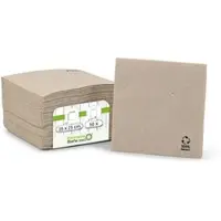 Greenbox - Servietten aus recyceltem Papier (Premium) 25 x 25 cm, 2-lagig, 1/4 Falz, ungebleicht, 50 St.