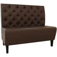 BIG Möbel Gastro Sitzbank Paris | 100 cm breit | Kunstleder Braun | Chesterfield | Dinerbank