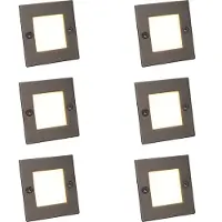 QAZQA 6er Set Moderne Einbaustrahler Stahl inkl LED Square 7