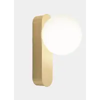 LedsC4 Wandlampe Perlina, messing / gold, für Badezimmer, Metall, Modern, Wandleuchte, Wandlampe Bad