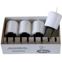 Kopschitz Kerzen 4er Set Adventskerzen mit Safety Clip und Kerzenstecker (Haltekrallen) Weiß 6 x ? 5 cm