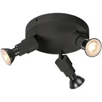 SLV PURI 2.0 Basic, Wand- und Deckenaufbauleuchte, rund, 3 x max. 6W GU10, schwarz 1008237