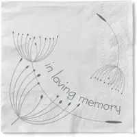 Sovie HORECA Serviette In Loving Memory in weiß aus Tissue 33 x 33 cm, 100 Stück - Trauer