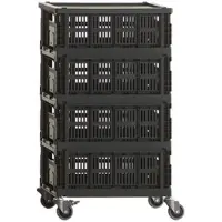 HAY - Colour Crate Rollcontainer, charcoal, recycled