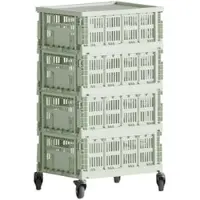 HAY - Colour Crate Rollcontainer, mint, recycled