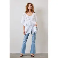 DIDI Kaftan Embro In Offwhite Größe: OS | Bademäntel Outlet | Damen | Weiß