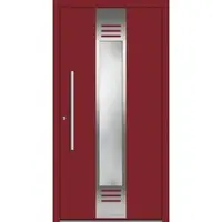 Haustuerenland.de Aluminium Haustür "NINA" 60 mm RC2 flügelüberdeckend Purpurrot RAL 3004 beidseitig innen öffnend DIN links