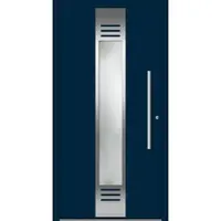 Haustuerenland.de Aluminium Haustür "NINA" 60 mm RC2 flügelüberdeckend Stahlblau RAL 5011 beidseitig innen öffnend DIN rechts