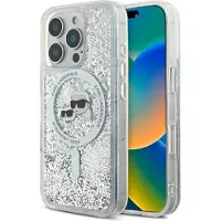 Karl Lagerfeld KLHMP16LLGKCSGH iPhone 16 Pro 6.3" hardcase transparent Liquid Glitter Karl&Choupette