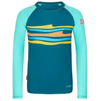 TROLLKIDS Badeshirt langarm Haukland in glow blue/navy | Gr.: 152