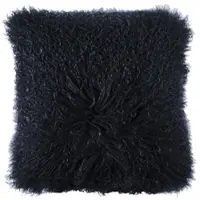 PAD Dekokissen "Glory", schwarz, unifarben, B:40cm L:40cm, Lammfell, Polyester, Dekokissen_Sitzkissen_Kissenhüllen, Dekokissen, Echtfell