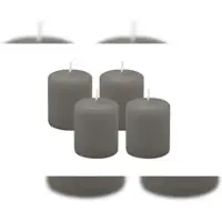Kopschitz Kerzen 4er Set Stumpenkerzen/Adventskranzkerzen Grau Ø 50 x 60 mm
