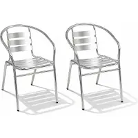 Mojawo 2 Stück stabile Aluminuim Bistrostühle Gartenstuhl stapelbar