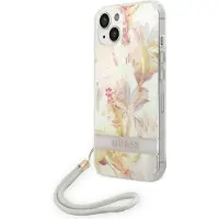 GUESS Guohcp14mhflsu Iphone 14 Plus15 Plus 6.7 Fioletowy Flower Strap Handyhülle