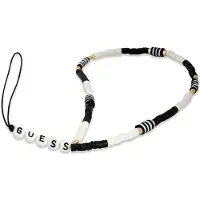 GUESS Gustbckh Phone Strap-Anhänger Schwarz-Weiß/Schwarz-Weiße Heishi-Perlen