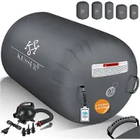 Kesser Aufblasbare Air Roll Airtrack, Gymnastik-Rolle inkl. Tragetasche & elektr. Luftpumpe Barrel Gymnastik Tumbling Yoga Gymnastik Rolle Gymnastikmatte, Fitnessrolle
