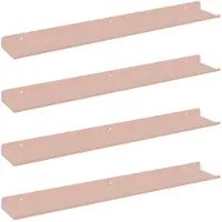 vidaXL Schwebendes Regal 4 stk. Rosa 60 x 8,5 x 2,5 cm Stahl