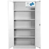 Proregal Stahlschrank BEE mit 7 lackierten Fachböden | HxBxT 195x92x50cm | Grau-Weiß | Werkstattschrank Werkzeugschrank Aktenschrank Universalschrank
