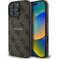 GUESS GUHMP16LG4GFRW iPhone 16 Pro brązowy/brown MagSafe PU 4G Ring Classic Logo