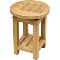 Axi Nomani Hocker aus Teak Holz | Passend zum Nomani Barset | Teakholz Gartenmöbel Sitzgruppe | 35 x 35 x 44,5 cm