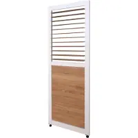 Mendler Lamellenwand für Pergola MCW-P65, Lamellenpaneel Modul Paneel Seitenwand, Aluminium 220x68cm Holzoptik weiß