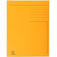 Exacompta 448009E 100x Aktenmappe mit Beschriftungsfeld und 3 Klappen, aus Karton 280g Forever, für Format DIN A4 - Orange