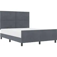 vidaXL Boxspringbett mit Kopfteil Dunkelgrau 140 x 200 cm Samt