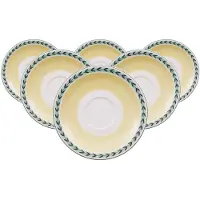 Villeroy & Boch Untertasse "Café au lait Untertassen French Garden ø 19,5 cm 6er Set weiß-bunt"