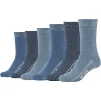 Mustang Socken , Damen, Gr. 39-42, blau (stone mix), Baumwollmischung, normal, Socken Socken, mit verstärktem Fersen- und Zehenbereich