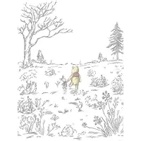 Overig Vliestapete "Digitaldruck Vlies - Winnie the Pooh Walk - Größe 200 x 280 cm" bedruckt glatt Kinderzimmer