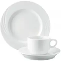 BERGMAN Parker's Choice LONDON Hotelgeschirr – 72-teilig, hochweißes Porzellan mit filigranem Relief