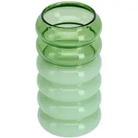 Design Letters - Bubble - 2 in 1 Vase & Kerzenhalter, H 13,5 cm, green / milky green