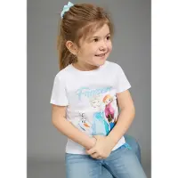 Kidsworld T-Shirt "FROZEN: ELSA & ANNA - Disney Shirt" Kurzarm, Rundhalsausschnitt, bedrucktes Single Jersey