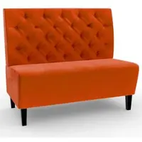 BIG Möbel Gastro Sitzbank Paris | 160 cm breit | Samtstoff in Orange | Chesterfield | Dinerbank