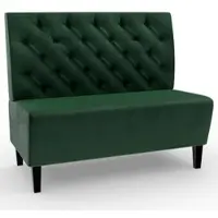BIG Möbel Gastro Sitzbank Paris | 100 cm breit | Samtstoff in Grün | Chesterfield | Dinerbank