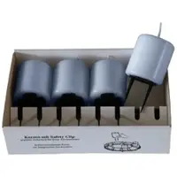 Kopschitz Kerzen 4er Set Adventskerzen mit Safety Clip und Kerzenstecker (Haltekrallen) Pacific Blau Grau 8 x ? 5 cm