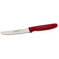 Giesser Allzweckmesser 11cm m. Wellenschliff m. rotem Kunststoffgriff – 20 Stk./Karton - Johannes