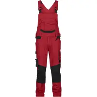 Dassy Tronix Next Stretch-Latzhose | D-FX Flex | GRS ≥65 % recycelt | 4-Way Stretch | EN 14404 | Art.-Nr. 400169 rot/schwarz 42 STANDARD