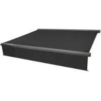Mendler Elektrische Vollkassetten-Markise T124, 4,5x3m ausfahrbarer Volant Polyester Anthrazit, grau