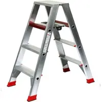 Szagato Doppelleiter, 2 x 4 Stufen, max. Belastung: 150 kg - silberfarben
