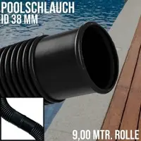 Schlemmer 38 mm Schwimmbad Pool Solar Saug Ansaug Teich Schlauch schwarz - 9 m Rolle