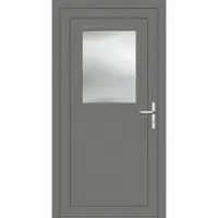 Haustuerenland.de Aluminium Nebeneingangstür "HEDWIG" 69 mm Graualuminium RAL 9007 innen öffnend DIN rechts